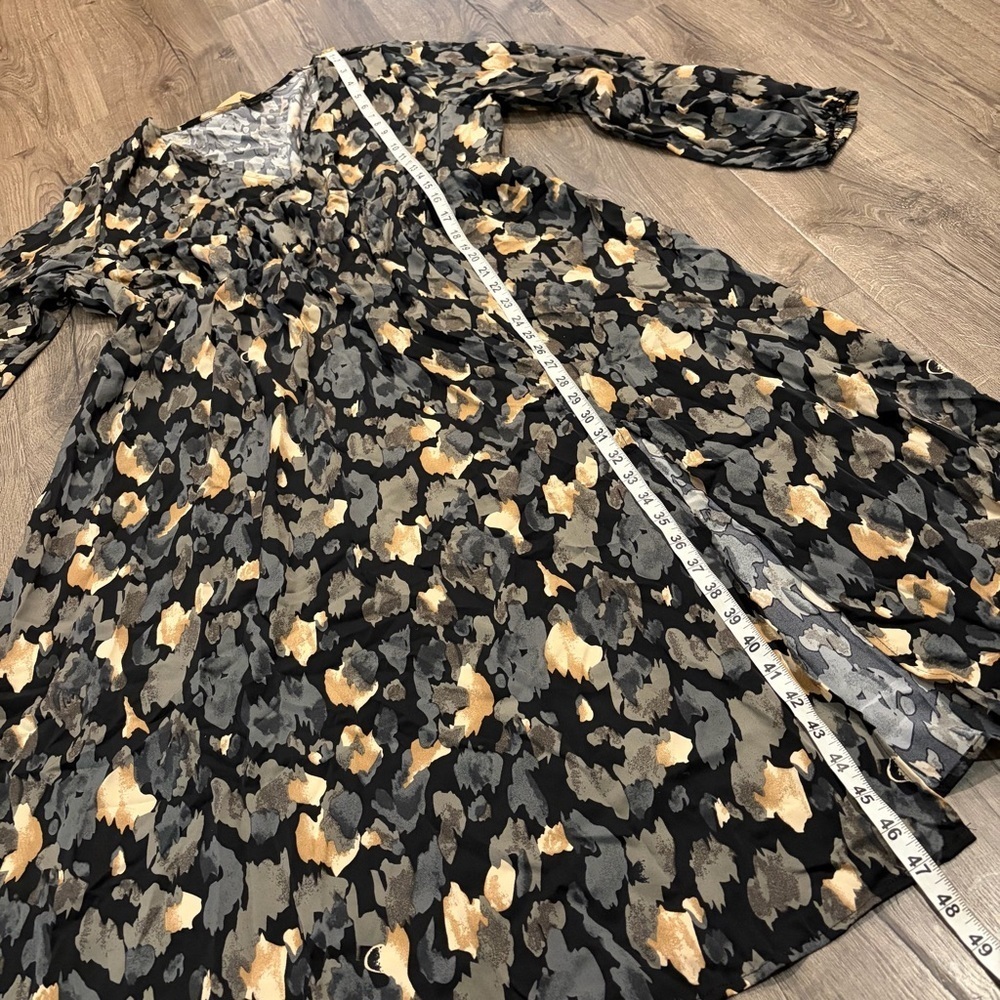 NWT Womens Floral Midi Long Sleeve Floral Peasant Fit Flare Dress 2XL Earth Tone - Picture 14 of 15